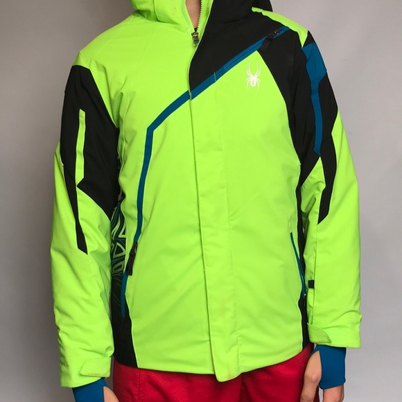 bright green ski jacket